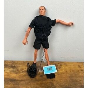 Vintage 1996 G.I. Joe Navy SEAL Action‎ Figure Flippers Gear Vest Black Outfit